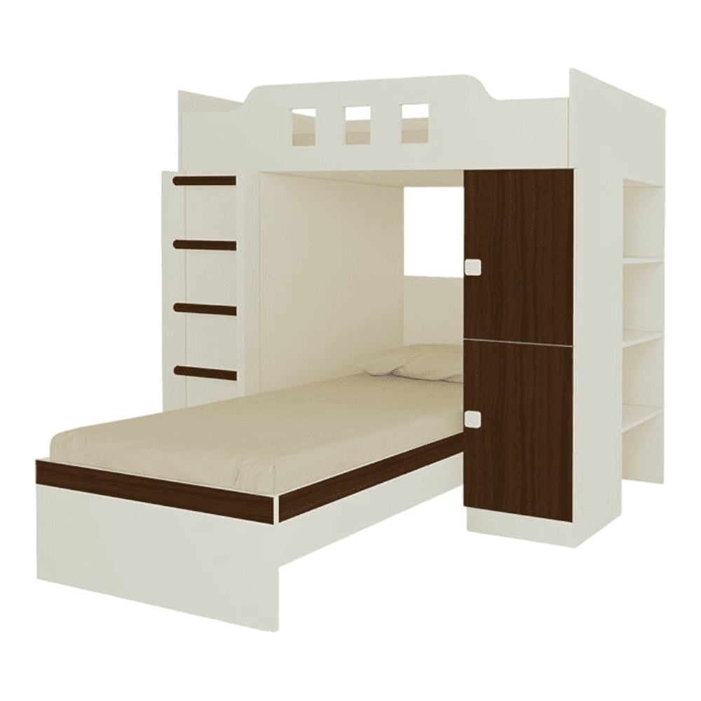 Siona Engineered Wood Box & Drawer Storage Bunk Bed Coffee Walnut