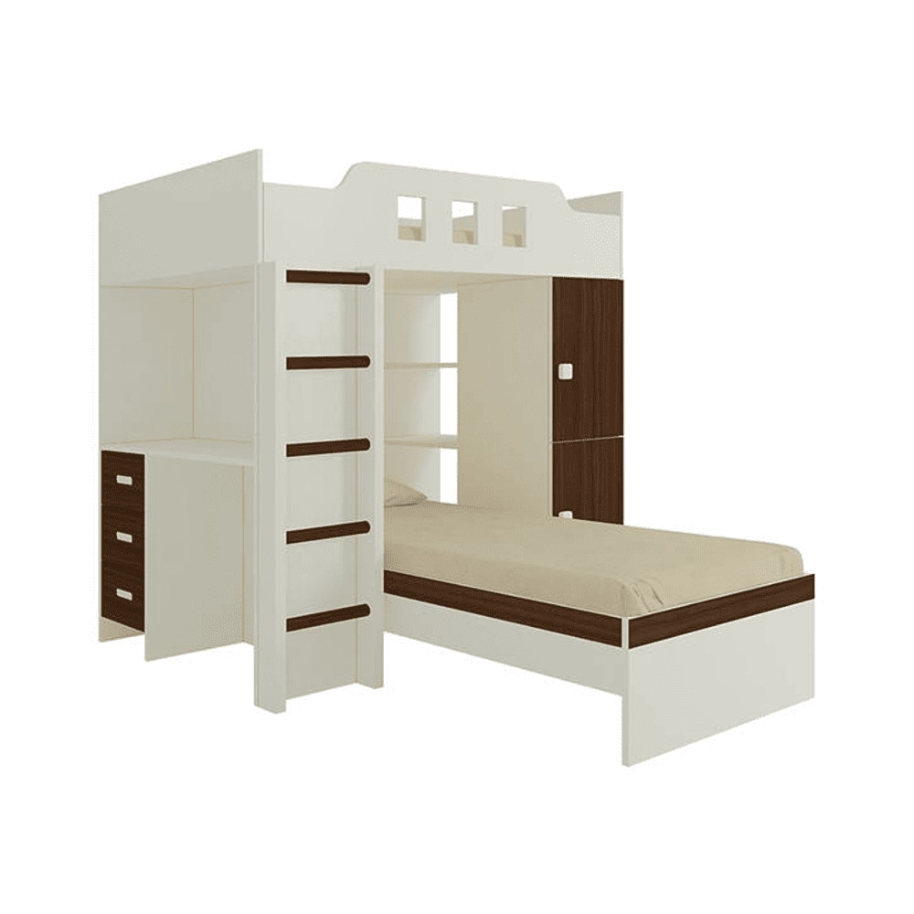 Siona Engineered Wood Box & Drawer Storage Bunk Bed Coffee Walnut