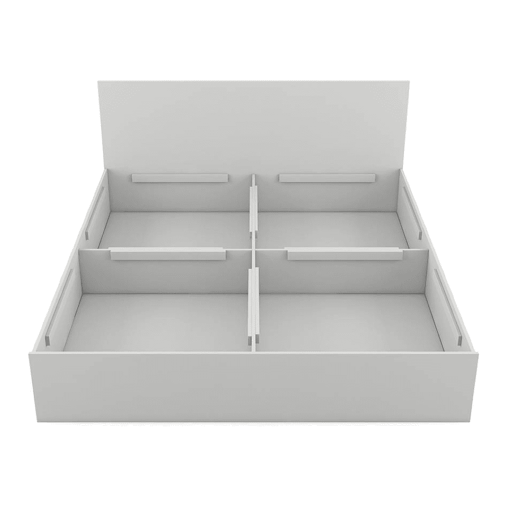 Carnival Queen Bed With Box Storage In Frosty White Color