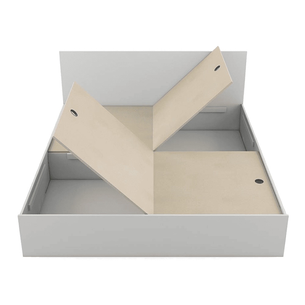 Carnival King Bed With Box Storage In Frosty White Color