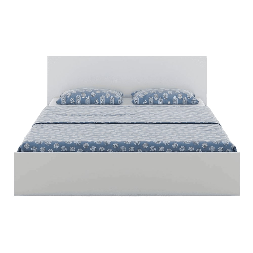 Carnival King Bed With Box Storage In Frosty White Color