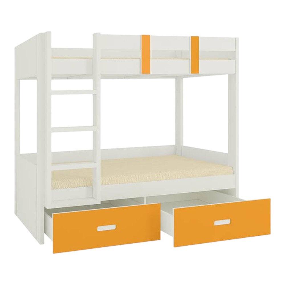 Adonica Engineered Wood Drawer Storage Bunk Bed Mango Yellow
