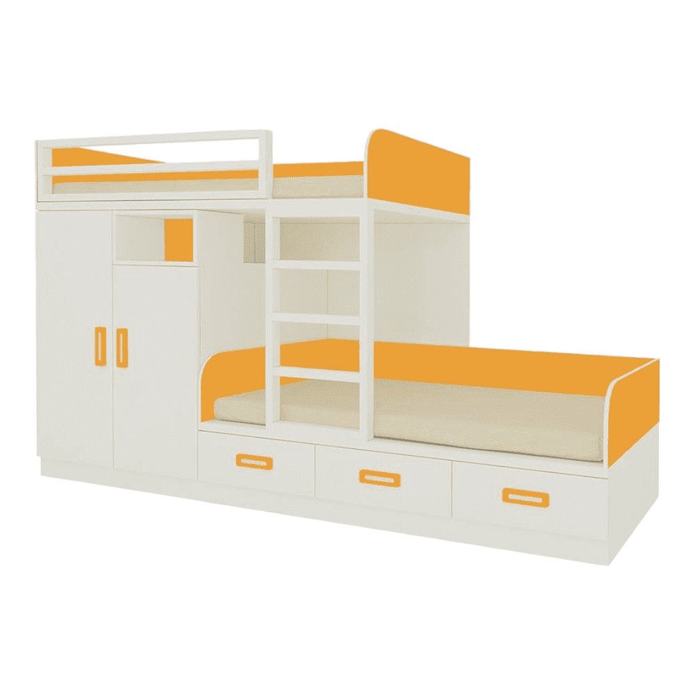 Eskada Engineered Wood Box & Drawer Storage Bunk Bed Mango Yellow