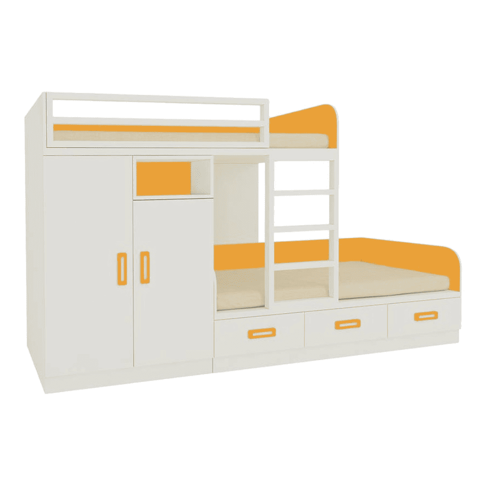 Eskada Engineered Wood Box & Drawer Storage Bunk Bed Mango Yellow