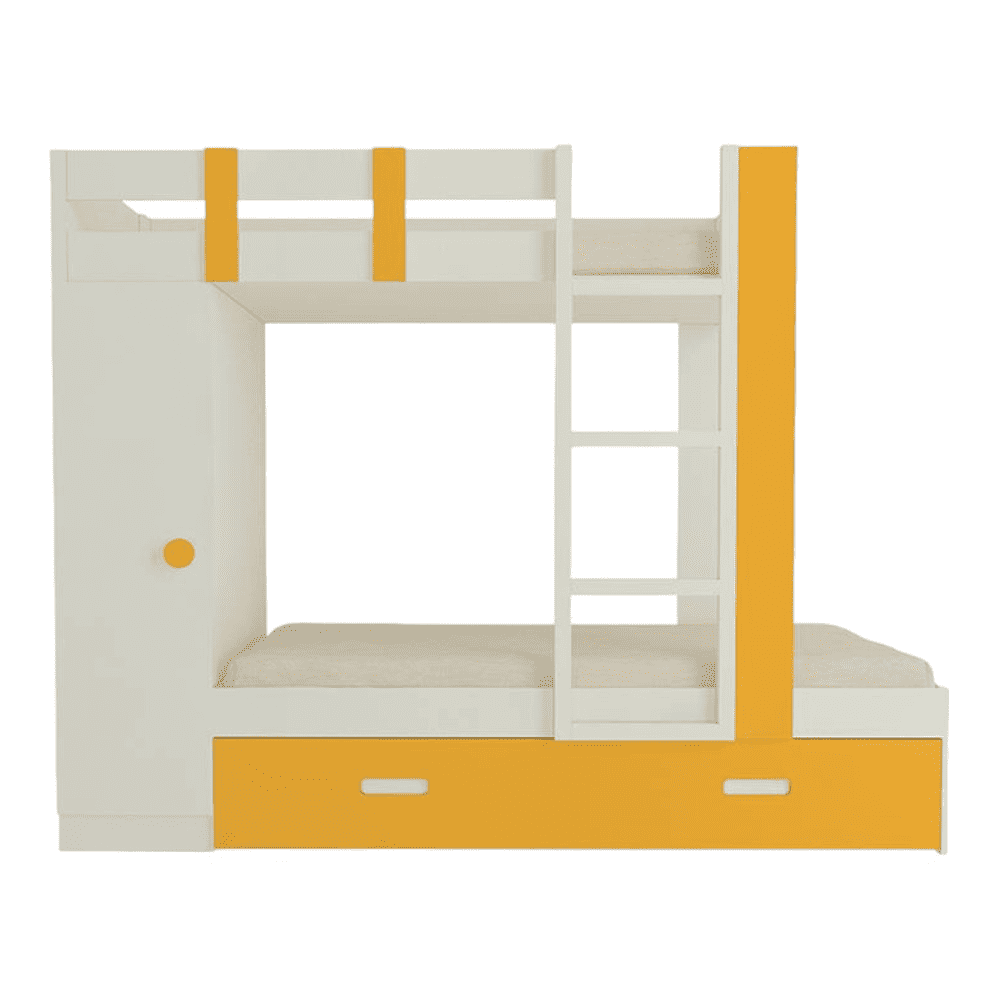 Evita Trundle Engineered Wood Box Storage Bunk Bed Mango Yellow