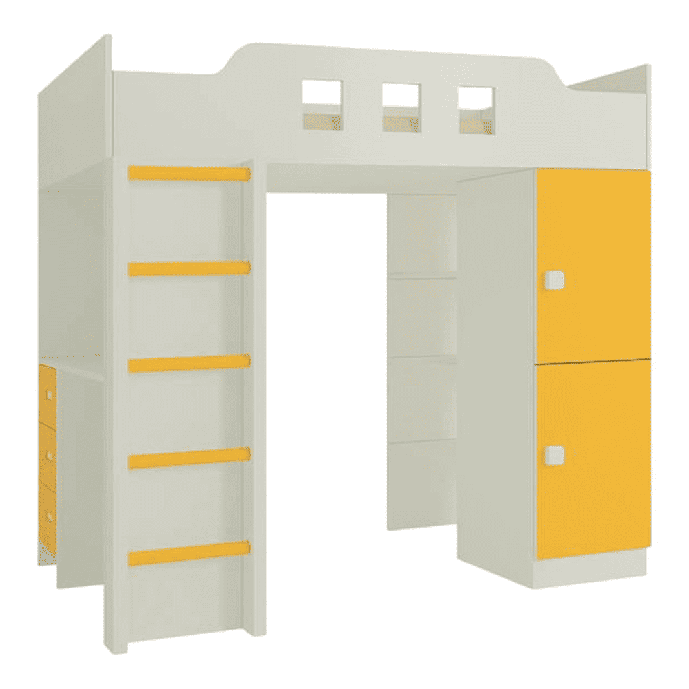 Siona Engineered Wood Box & Drawer Storage Bunk Bed Mango Yellow