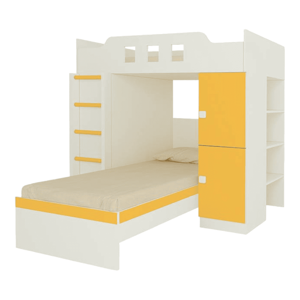 Siona Engineered Wood Box & Drawer Storage Bunk Bed Mango Yellow