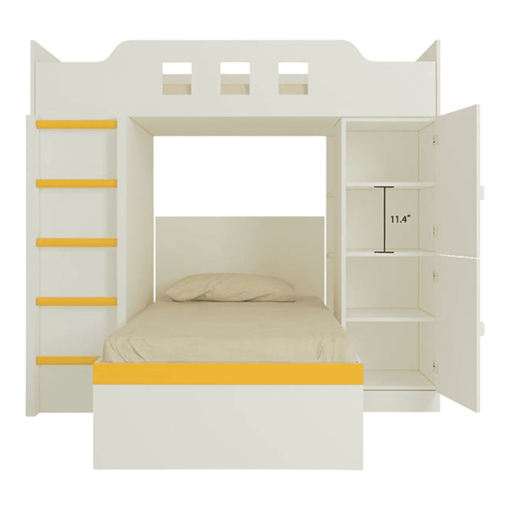 Siona Engineered Wood Box & Drawer Storage Bunk Bed Mango Yellow