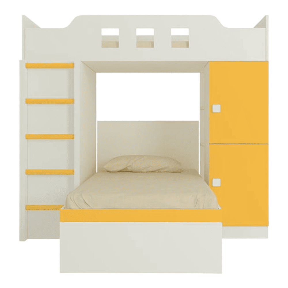 Siona Engineered Wood Box & Drawer Storage Bunk Bed Mango Yellow