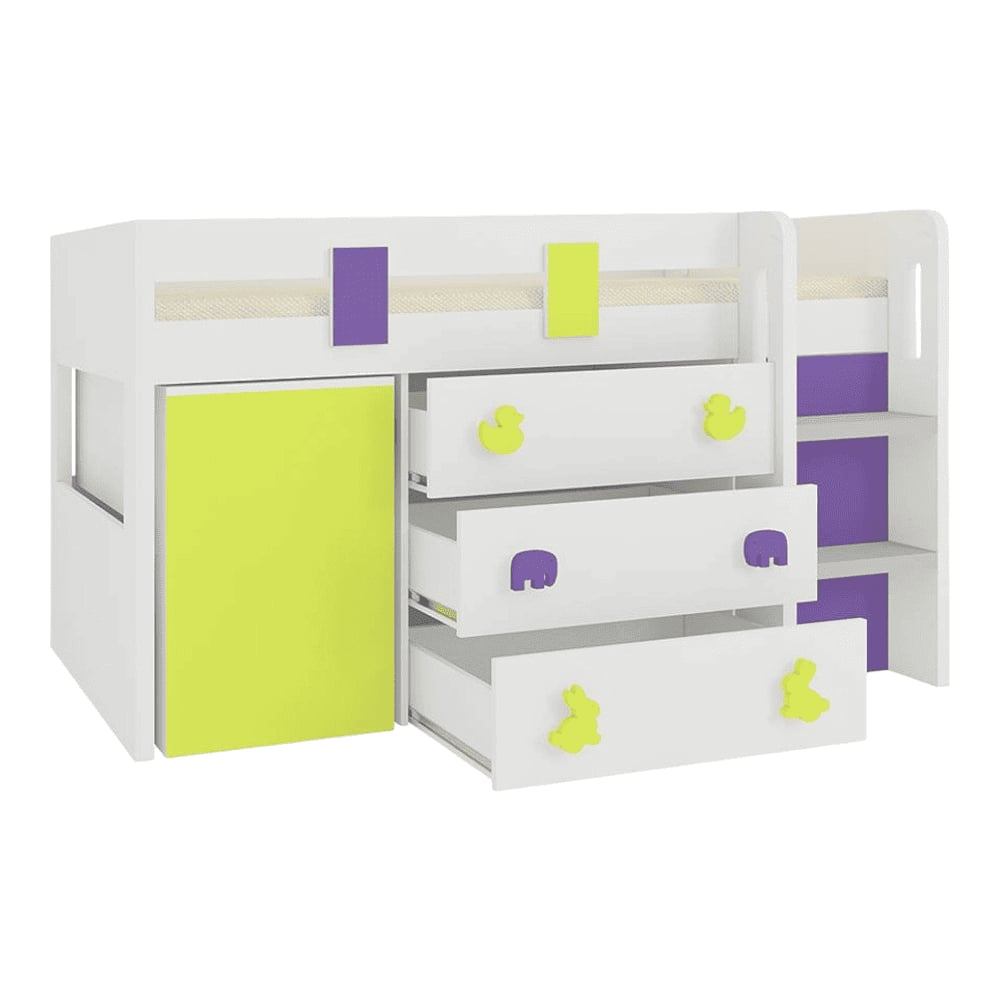 Sonoma Engineered Wood Drawer Storage Bed in Yellow Colour