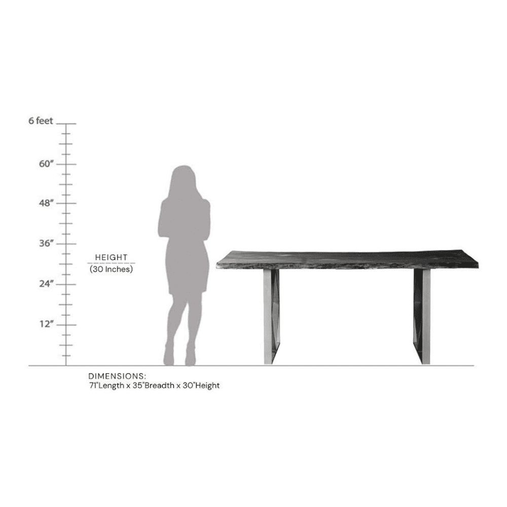 Aurillac Acacia Wood 6 Dining Table