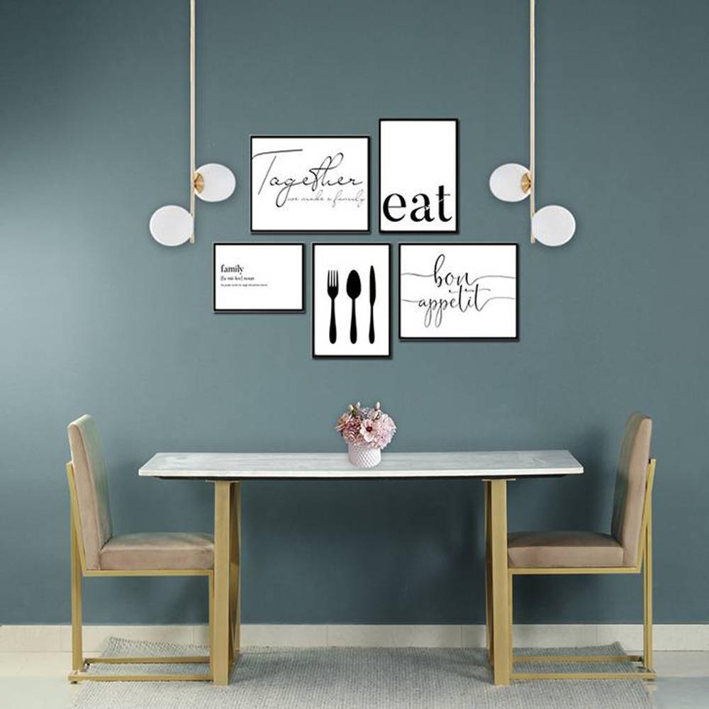 Aurillac Stone 6 Seater Dining Table in Powder Coating Finish - Claymint
