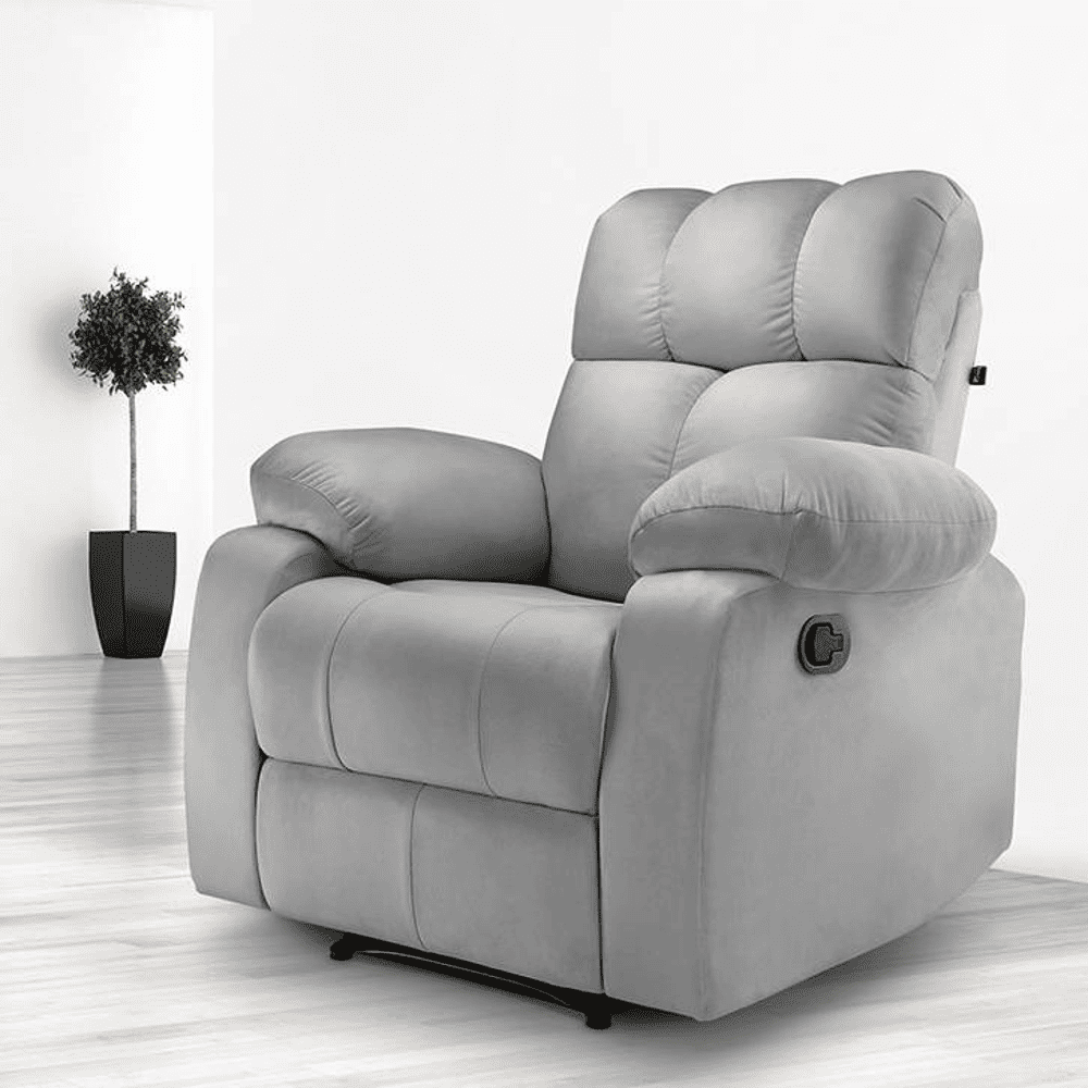 Helios Fabric One Seater Recliner in Grey Colour