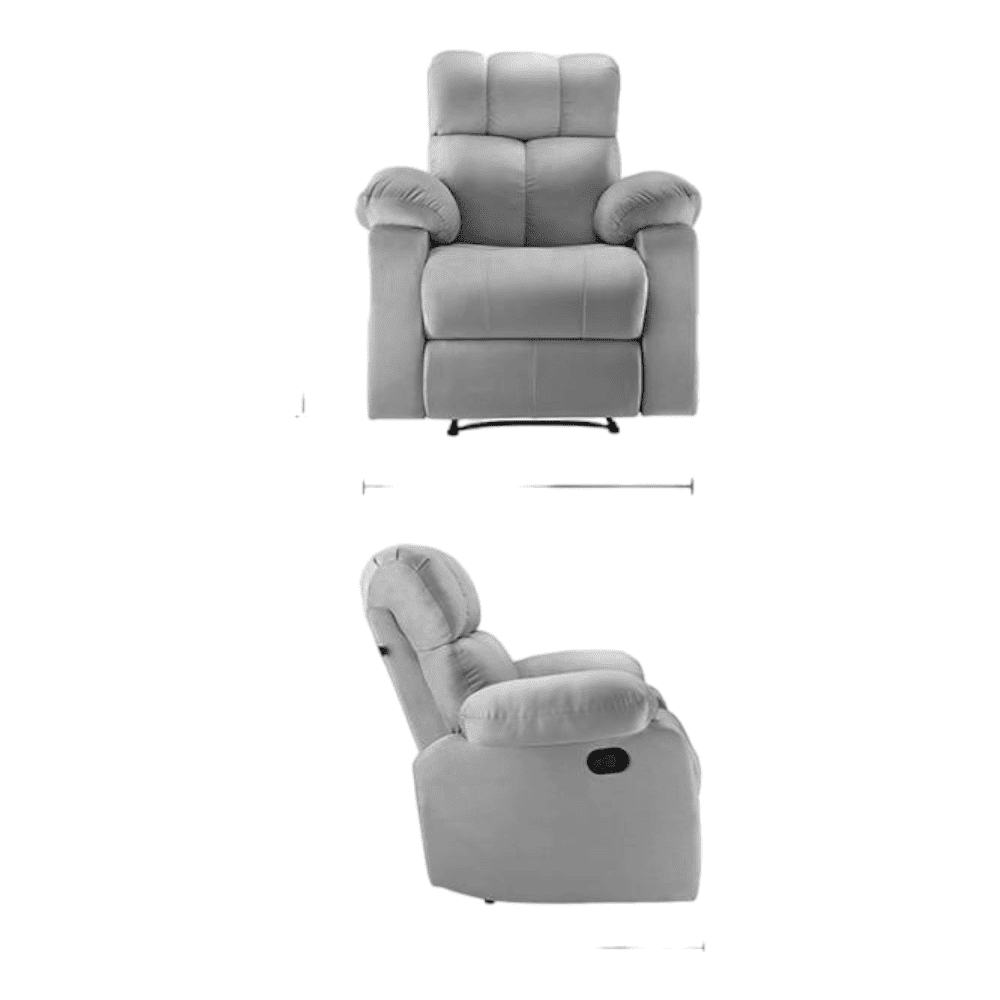 Helios Fabric One Seater Recliner in Grey Colour