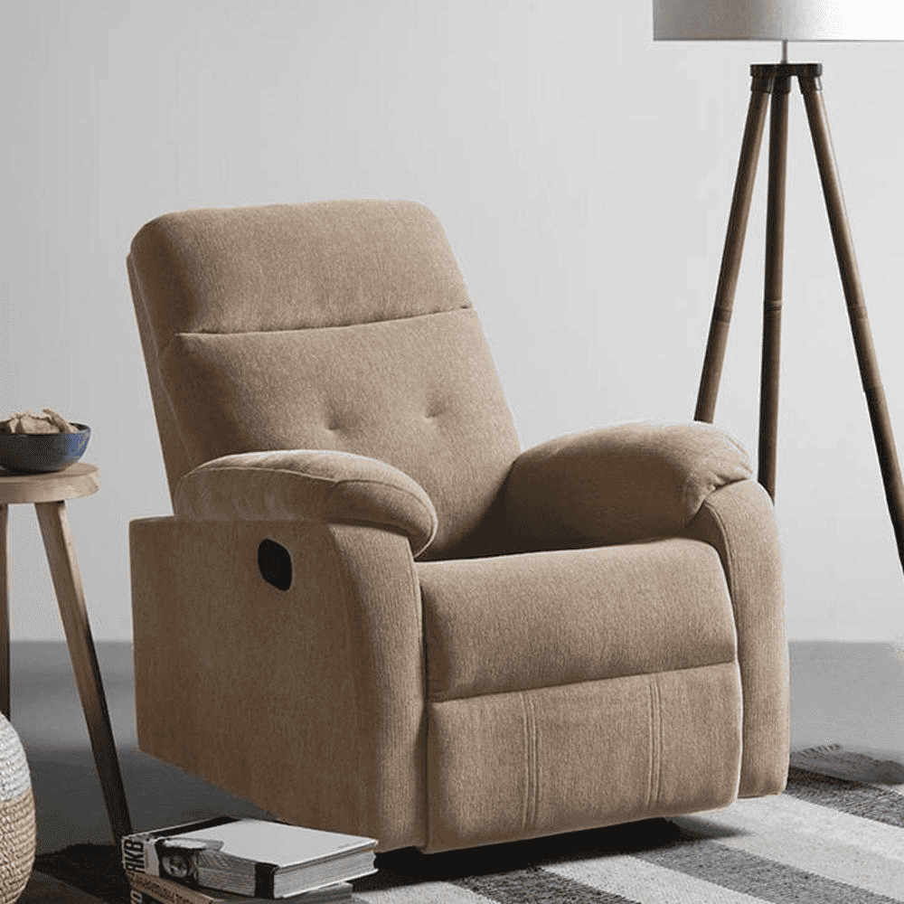 Rx5 Fabric One Seater Manual Recliner in Belgian Beige Colour