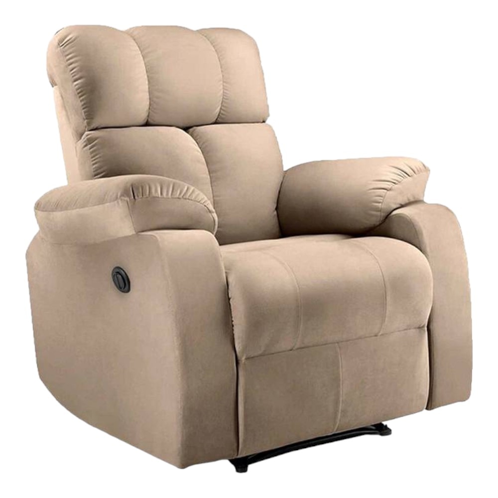 Helios Fabric One Seater Motorized Recliner in Beige Colour