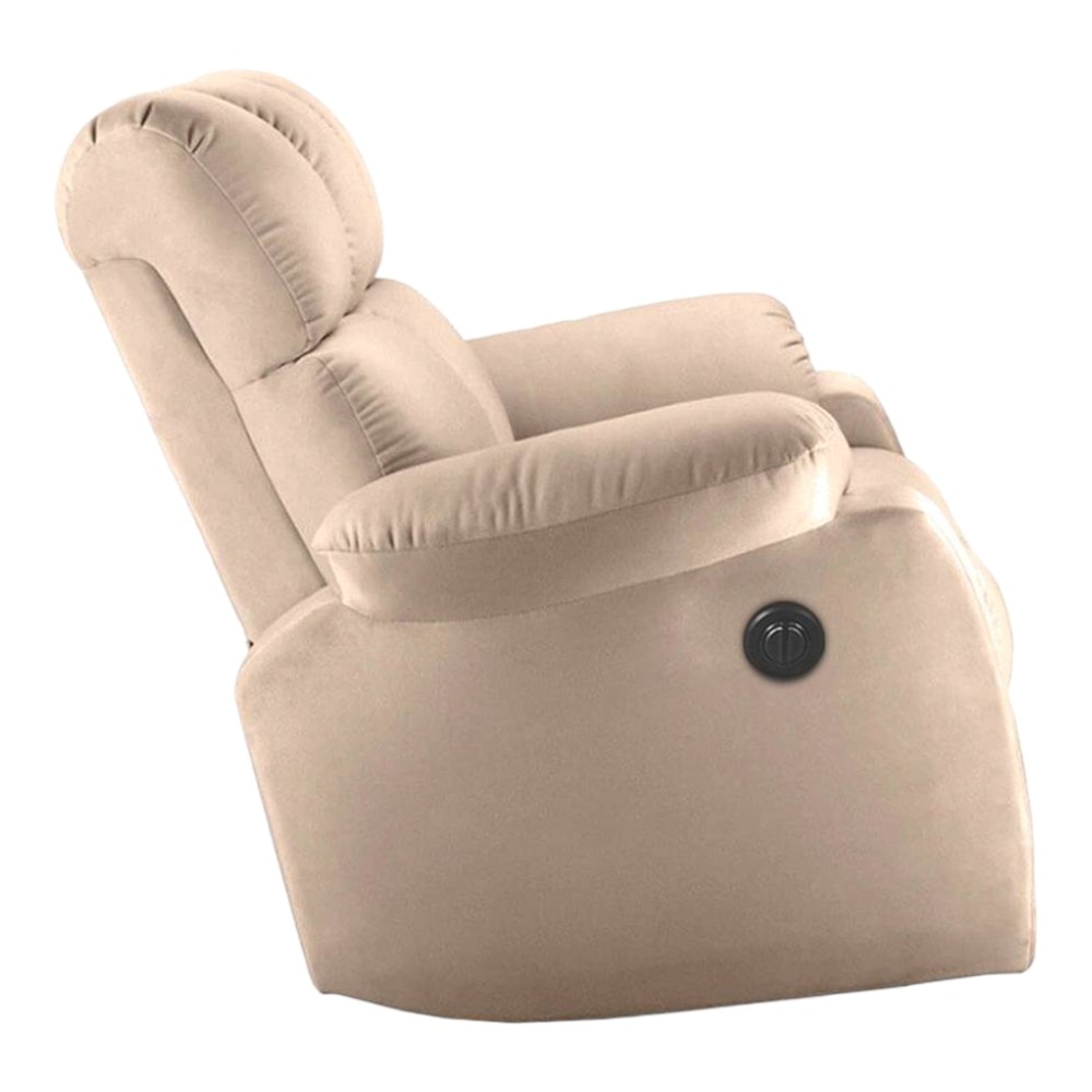 Helios Fabric One Seater Motorized Recliner in Beige Colour