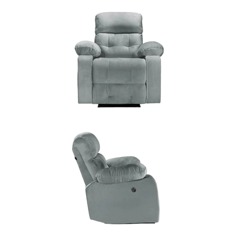 Avion Fabric One Seater Motorized Recliner in Grey Colour