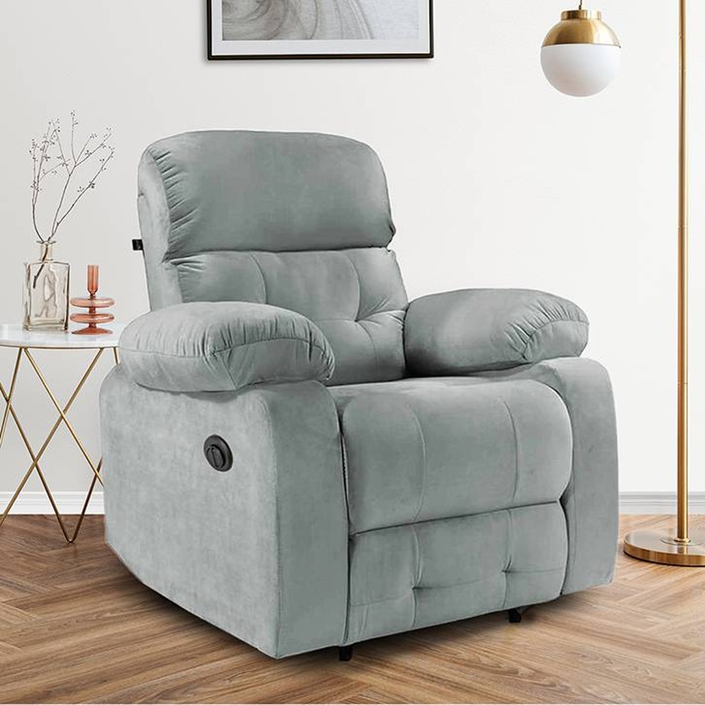 Avion Fabric One Seater Motorized Recliner in Grey Colour