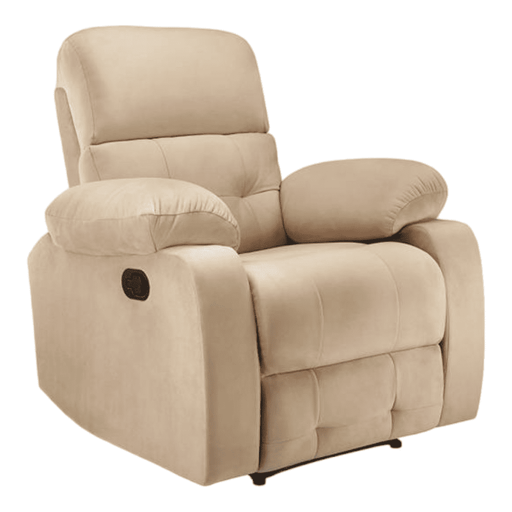 Avion Fabric One Seater Manual Recliner in Beige Colour