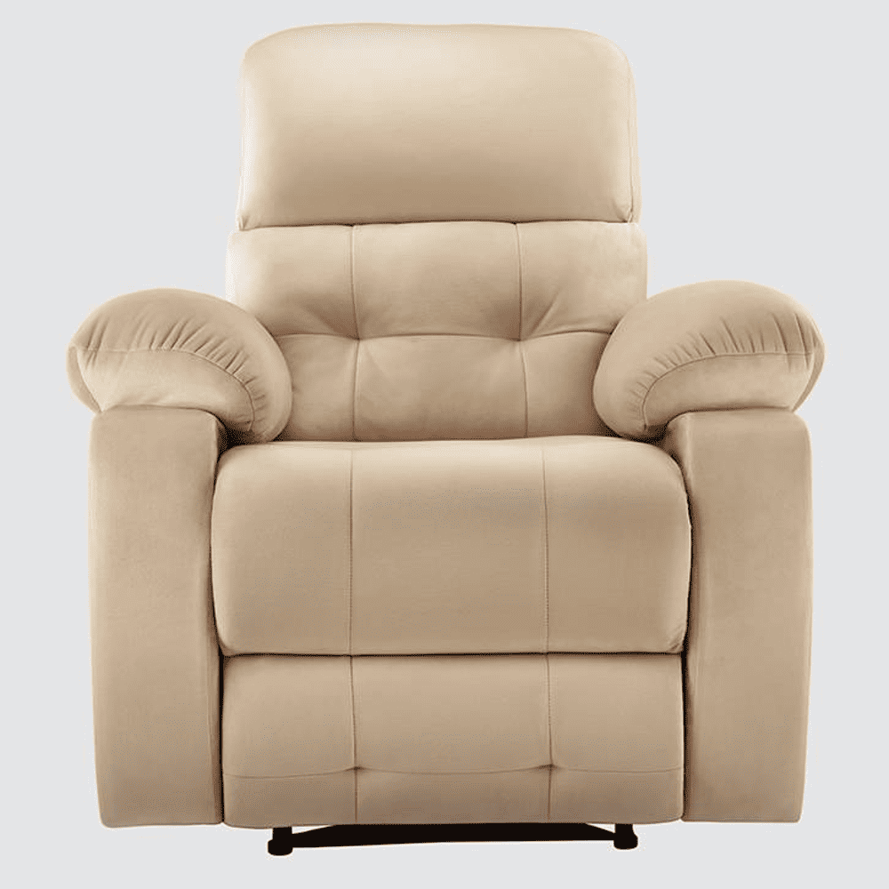 Avion Fabric One Seater Manual Recliner in Beige Colour