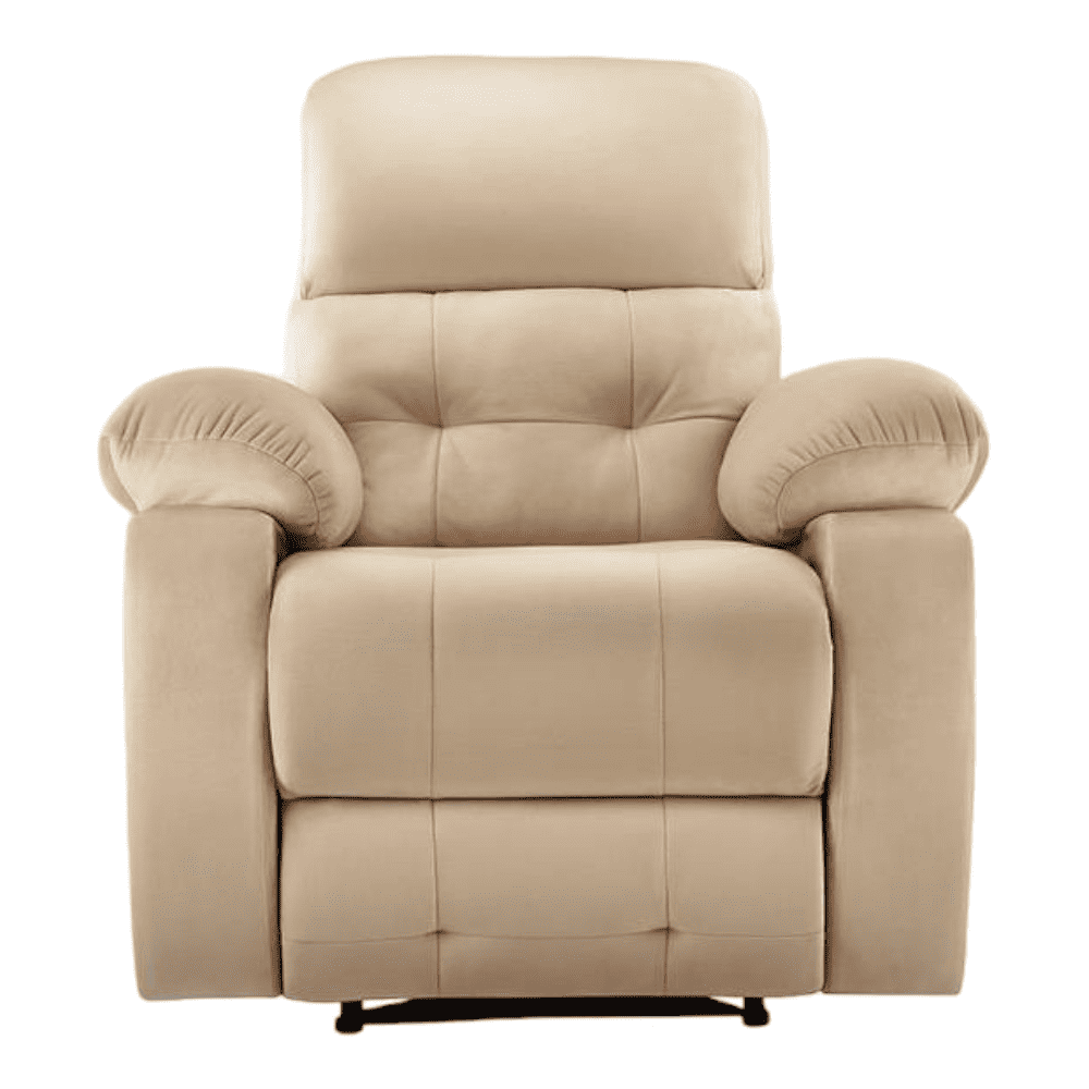 Avion Fabric One Seater Manual Recliner in Beige Colour