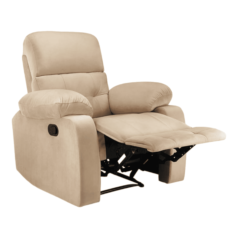 Avion Fabric One Seater Manual Recliner in Beige Colour