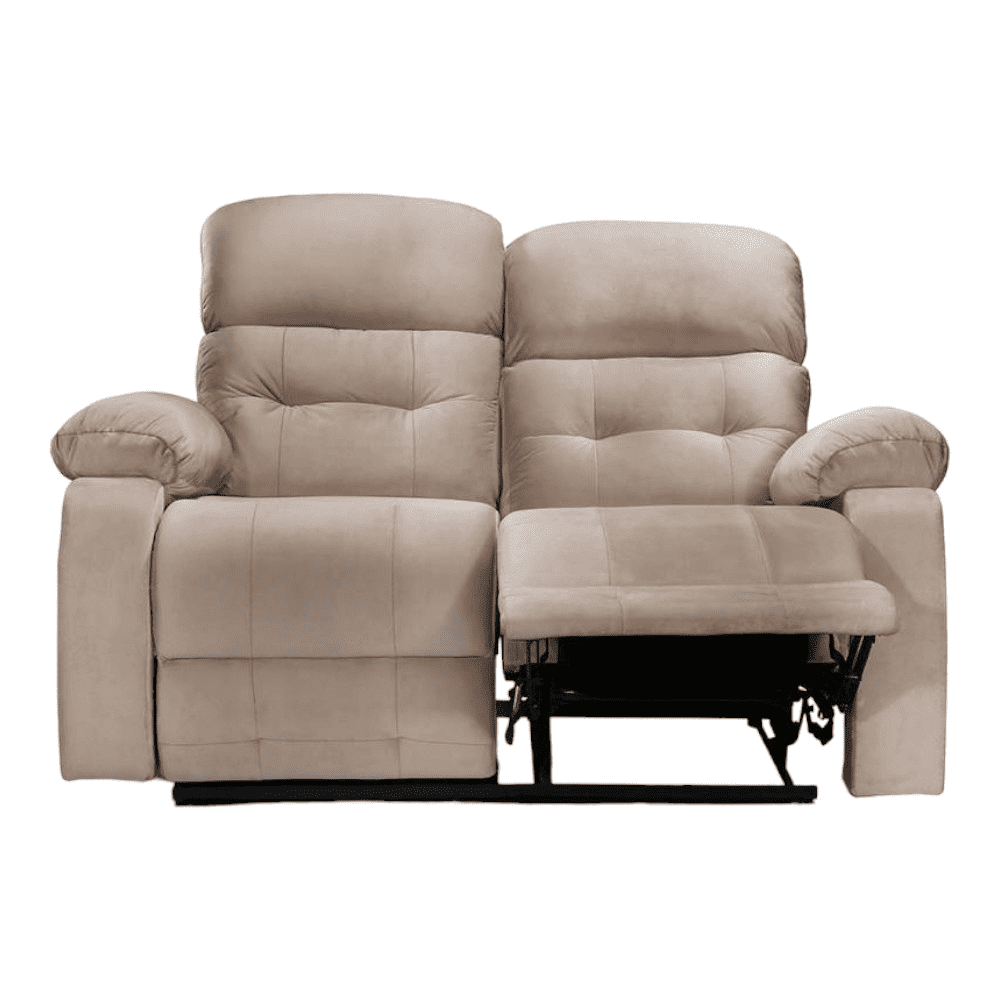 Avion Fabric Two Seater Manual Recliner in Beige Colour