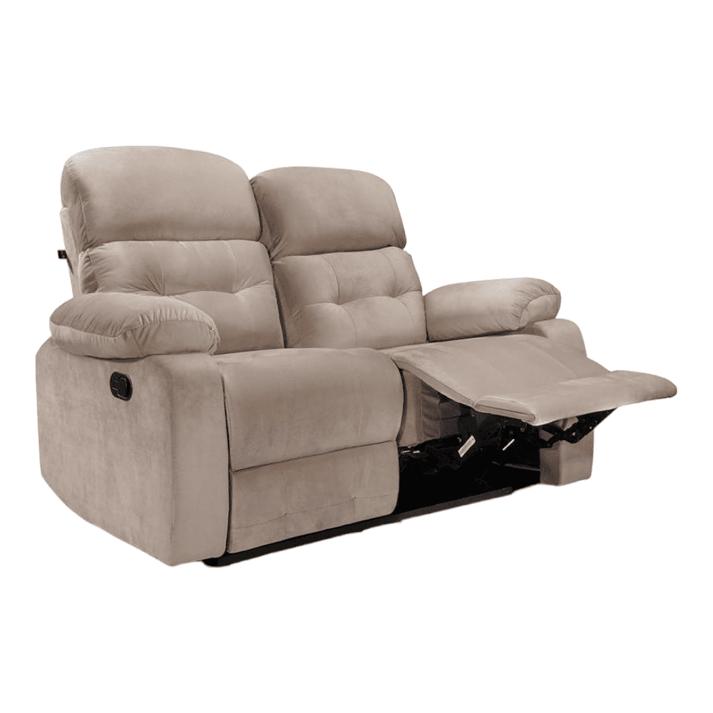 Avion Fabric Two Seater Manual Recliner in Beige Colour