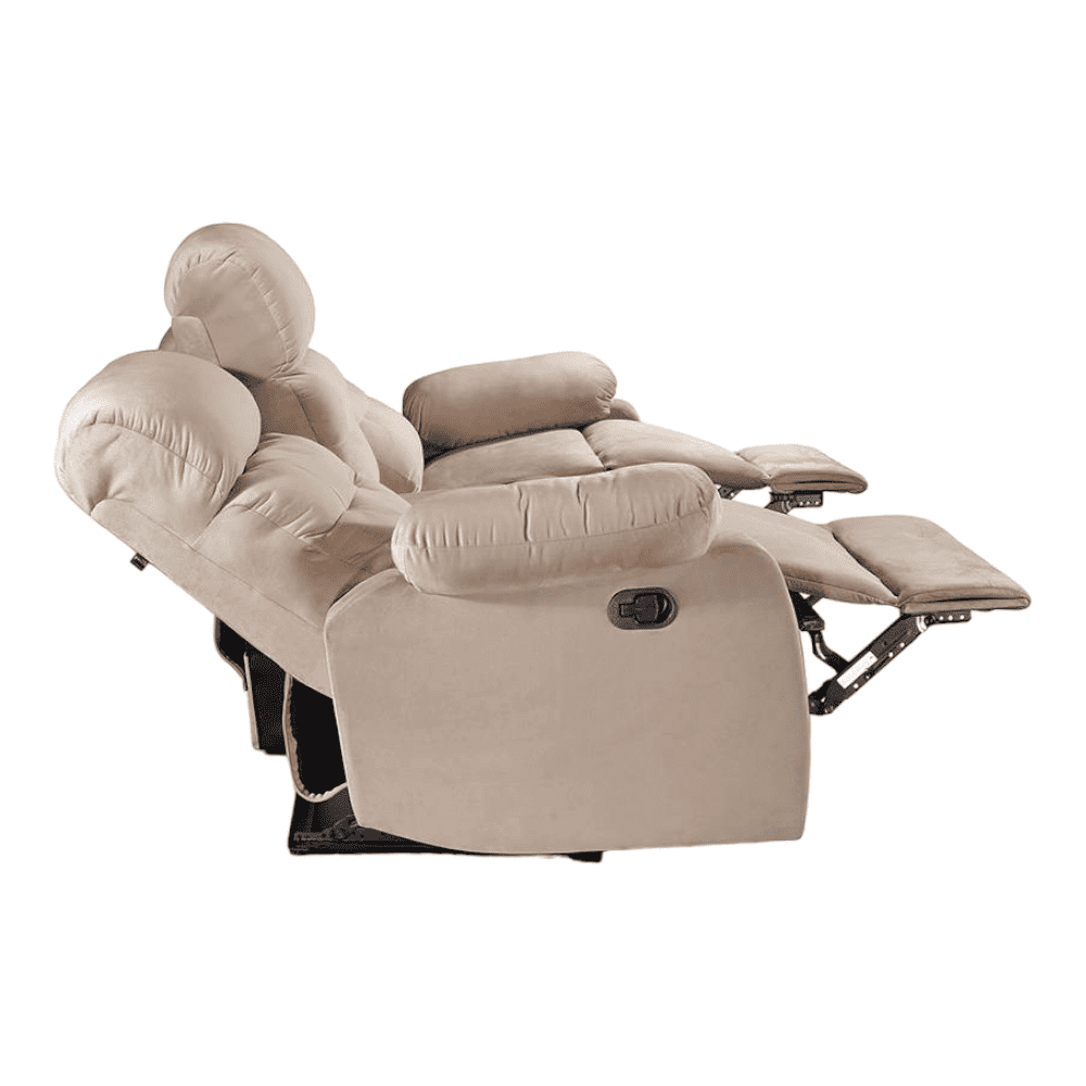 Avion Fabric Three Seater Manual Recliner in Beige Colour