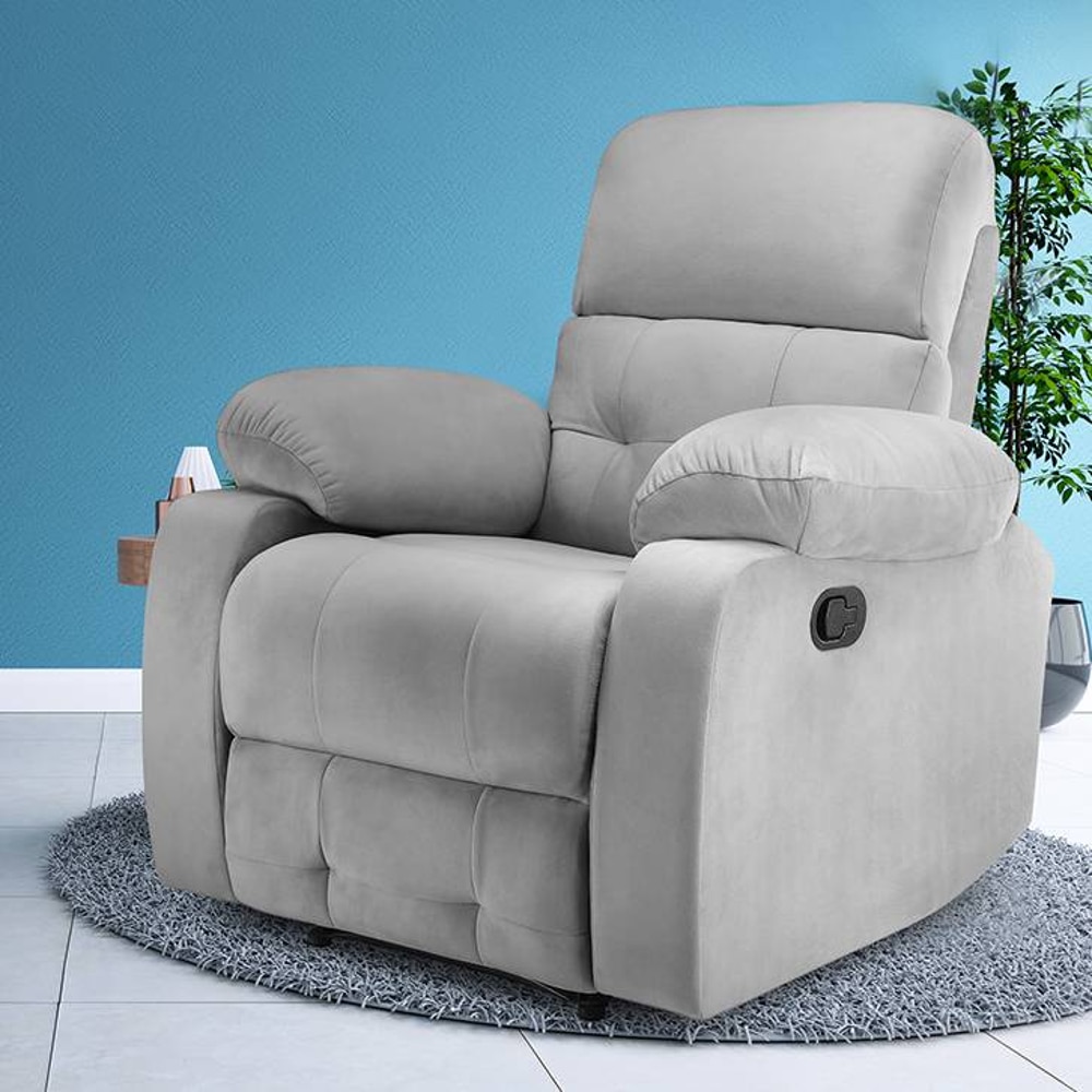 Avion Fabric One Seater Manual Recliner in Grey Colour
