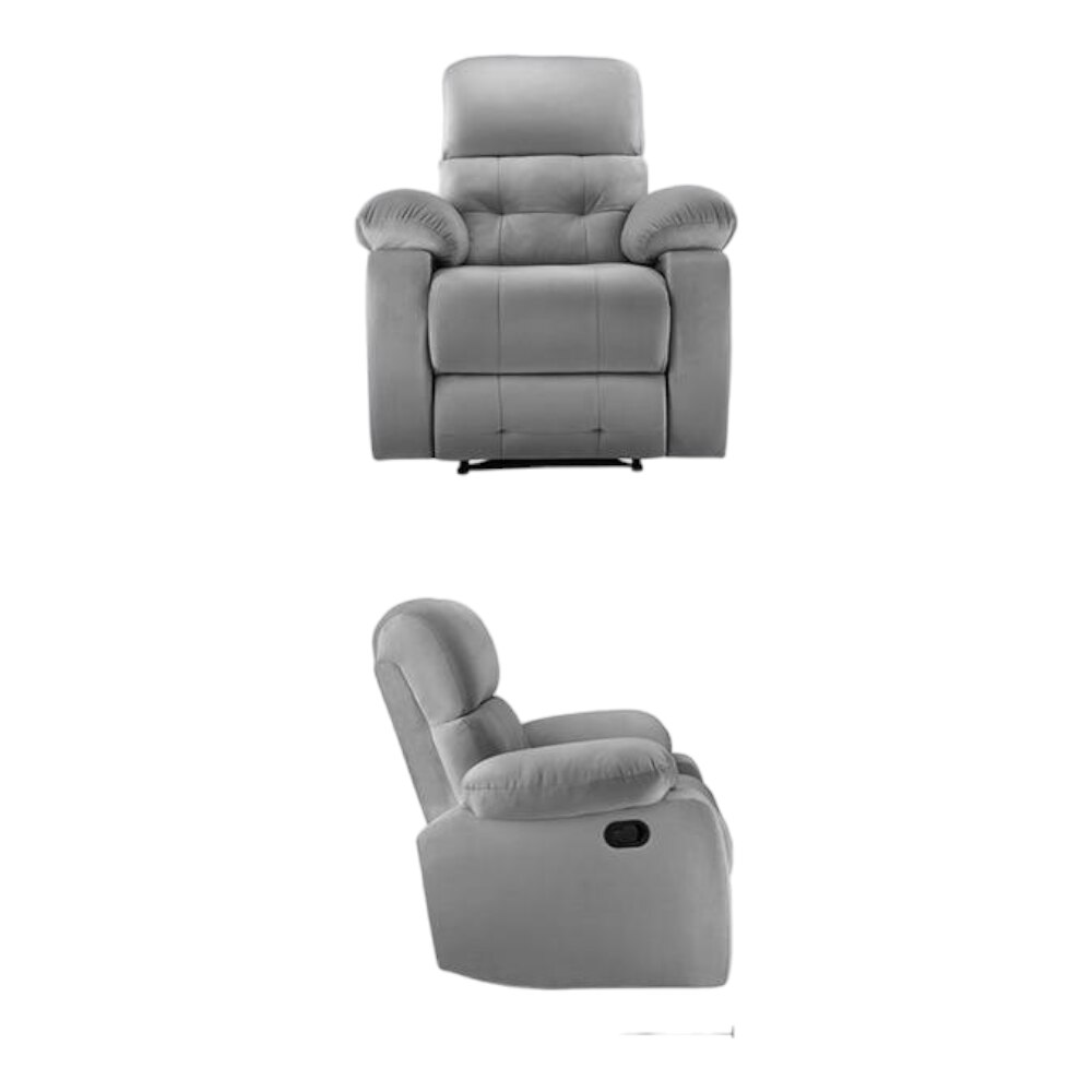 Avion Fabric One Seater Manual Recliner in Grey Colour