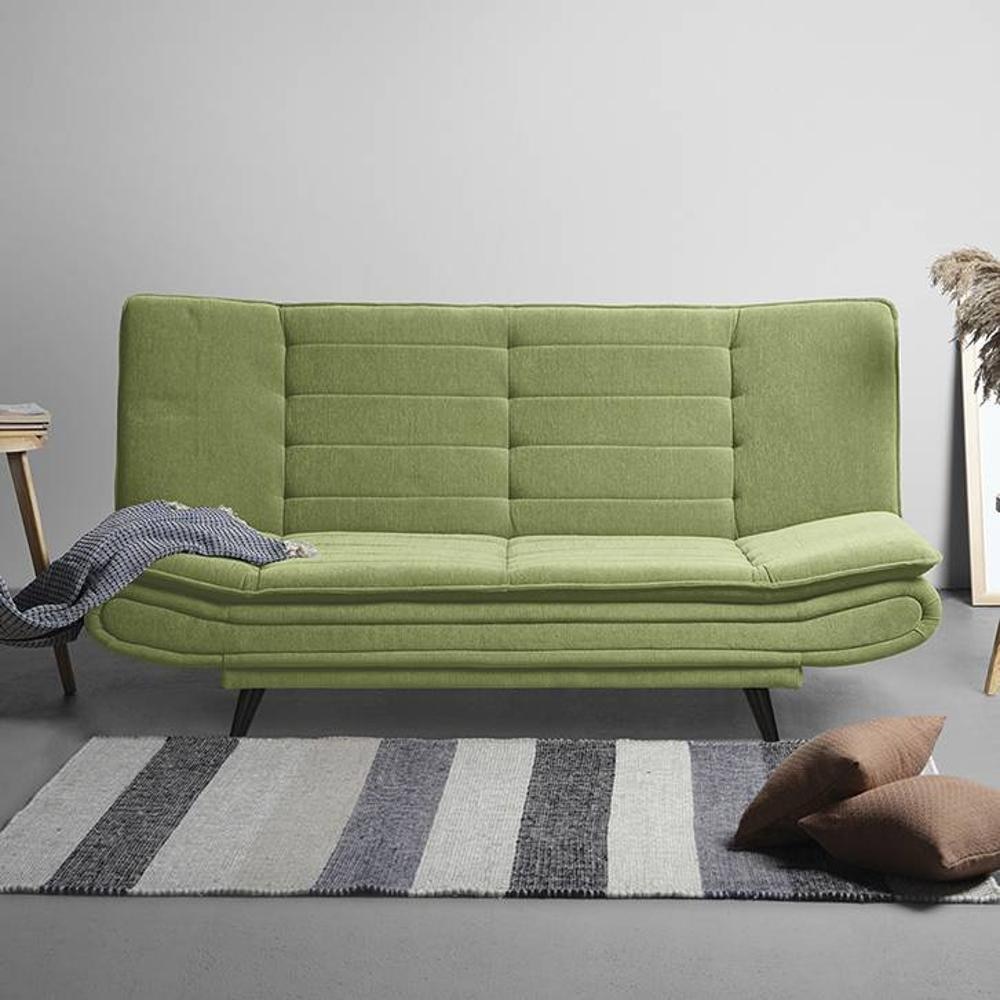 Smith 3 Seater Click-Clack Sofa cum Bed  in Matcha Green Colour