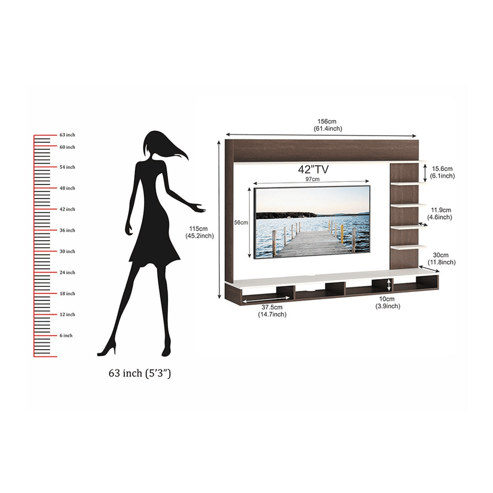 Primax Grande Engineered Wood TV Unit in Wenge Finish - 55"