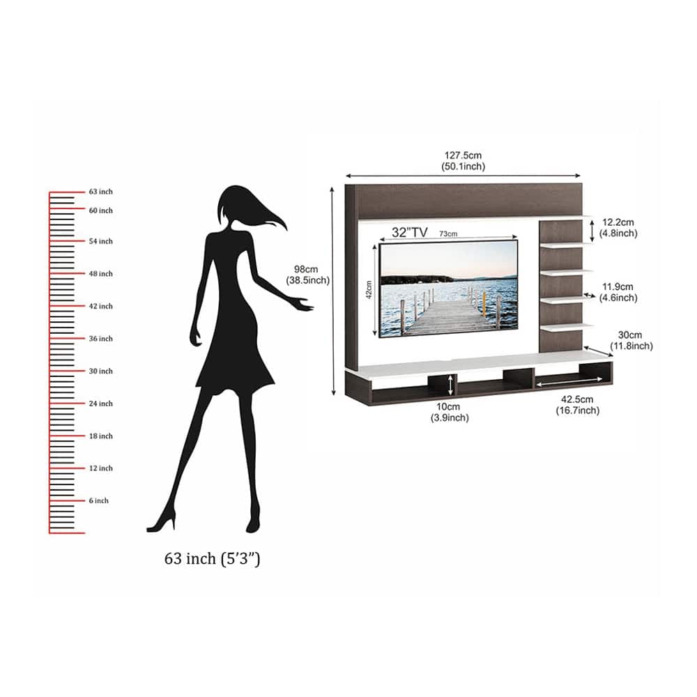 Primax Grande Engineered Wood TV Unit in Wenge Finish - 42"