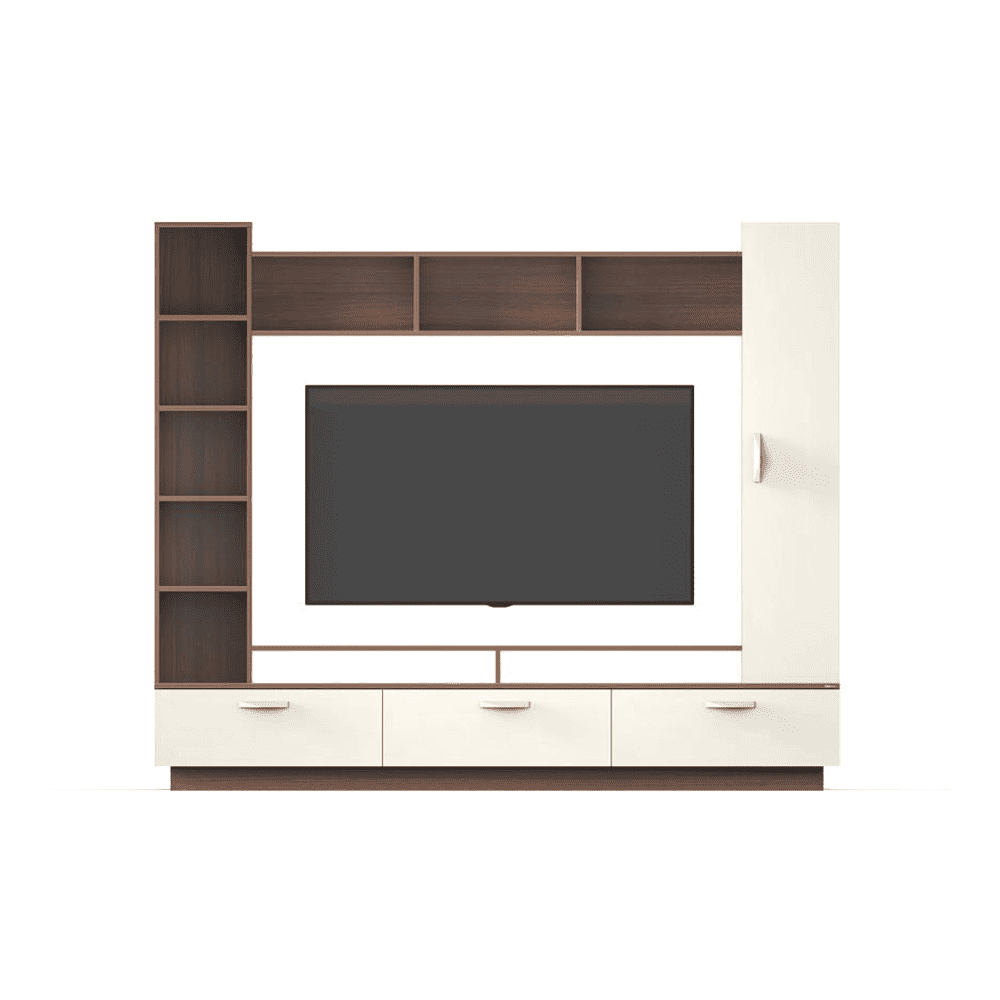 Fenily Engineered Wood TV Unit in Walnut & White Finish
