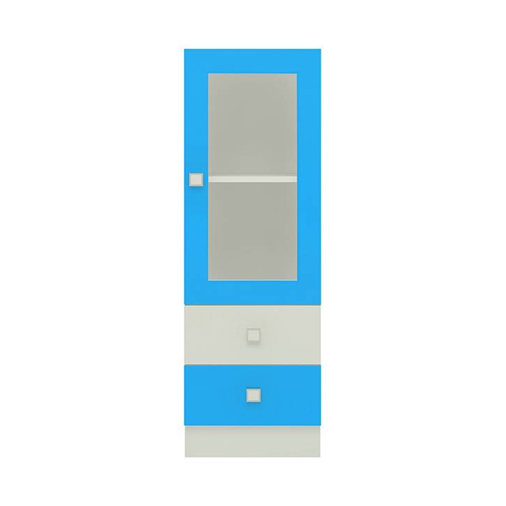 Regalia Engineered Wood  Bookshelf in Azure Blue Finish - Adona