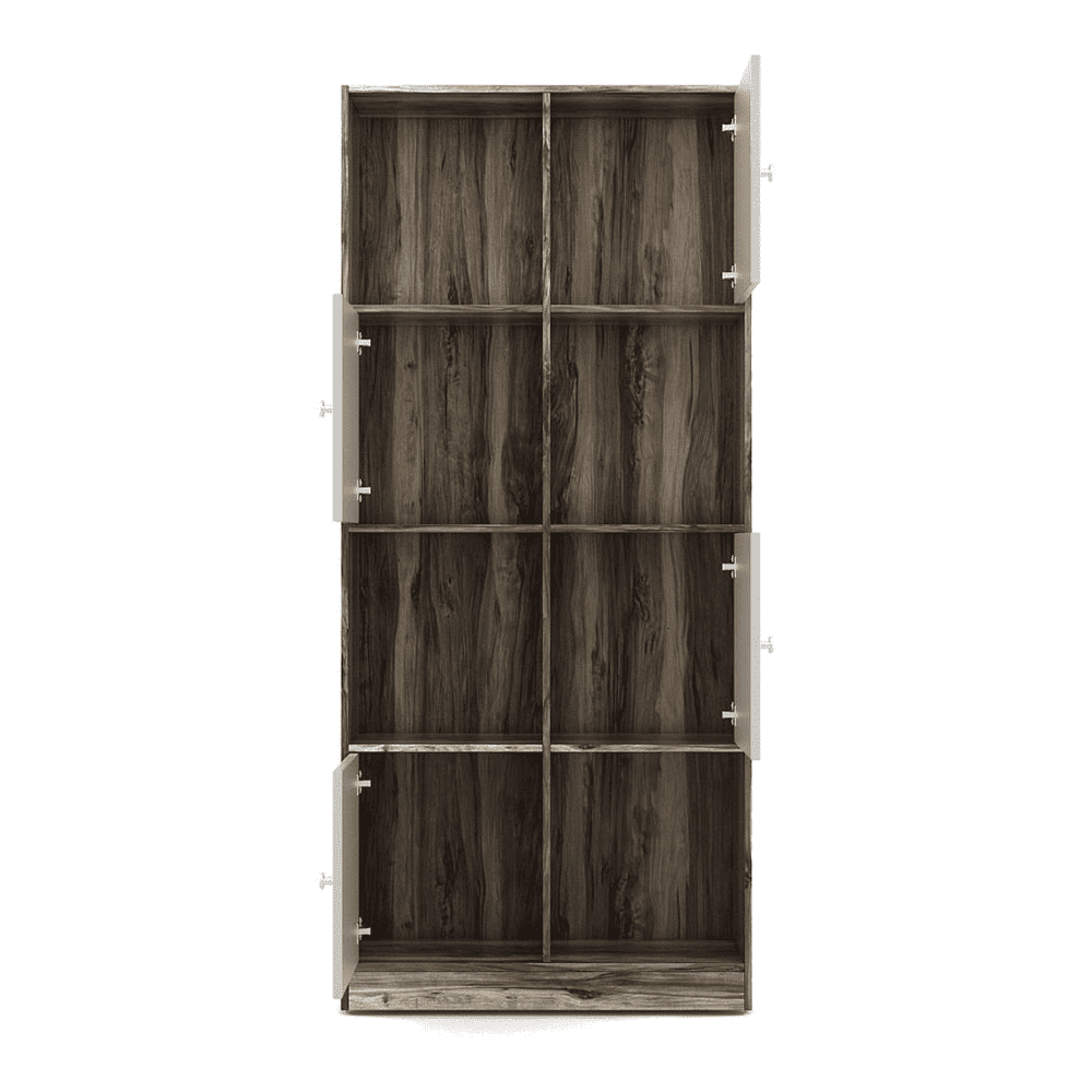 Rustic Book Case In Tean And White Color