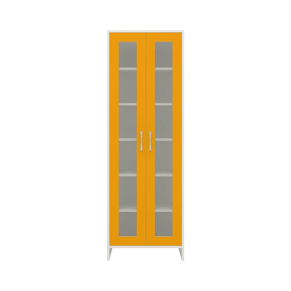 Jazlyn Engineered Wood  Bookshelf in Mango Yellow Finish - Adona