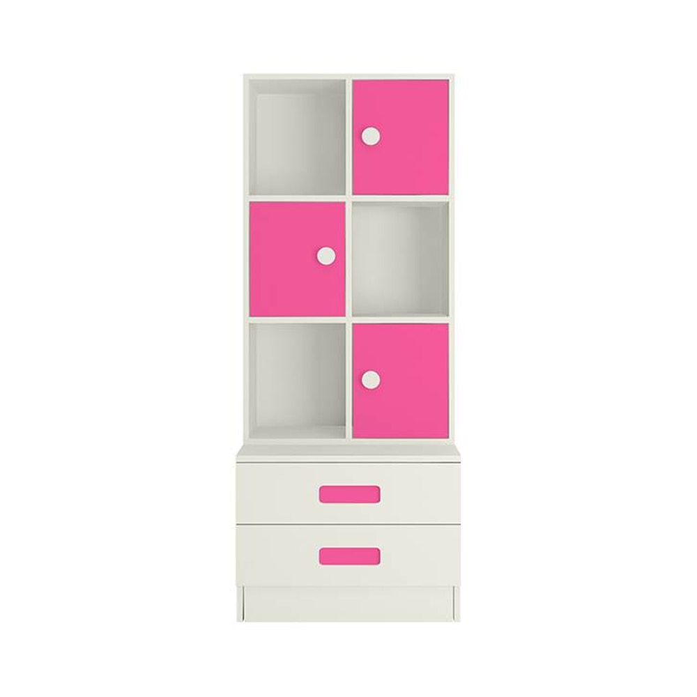 Abby Engineered Wood  Bookshelf in Barbie Pink Finish - Adona