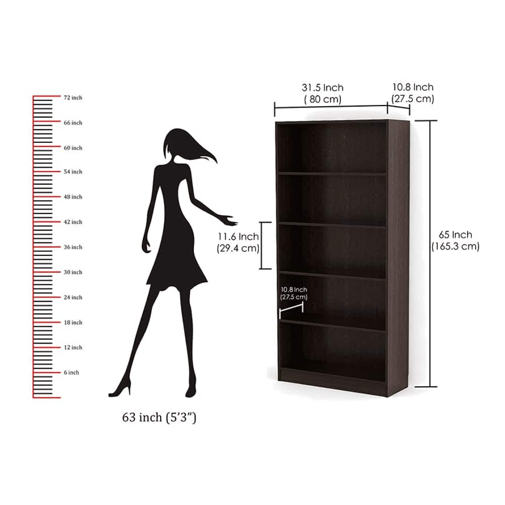 Pete Engineered Wood Bookshelf in Wenge Finish