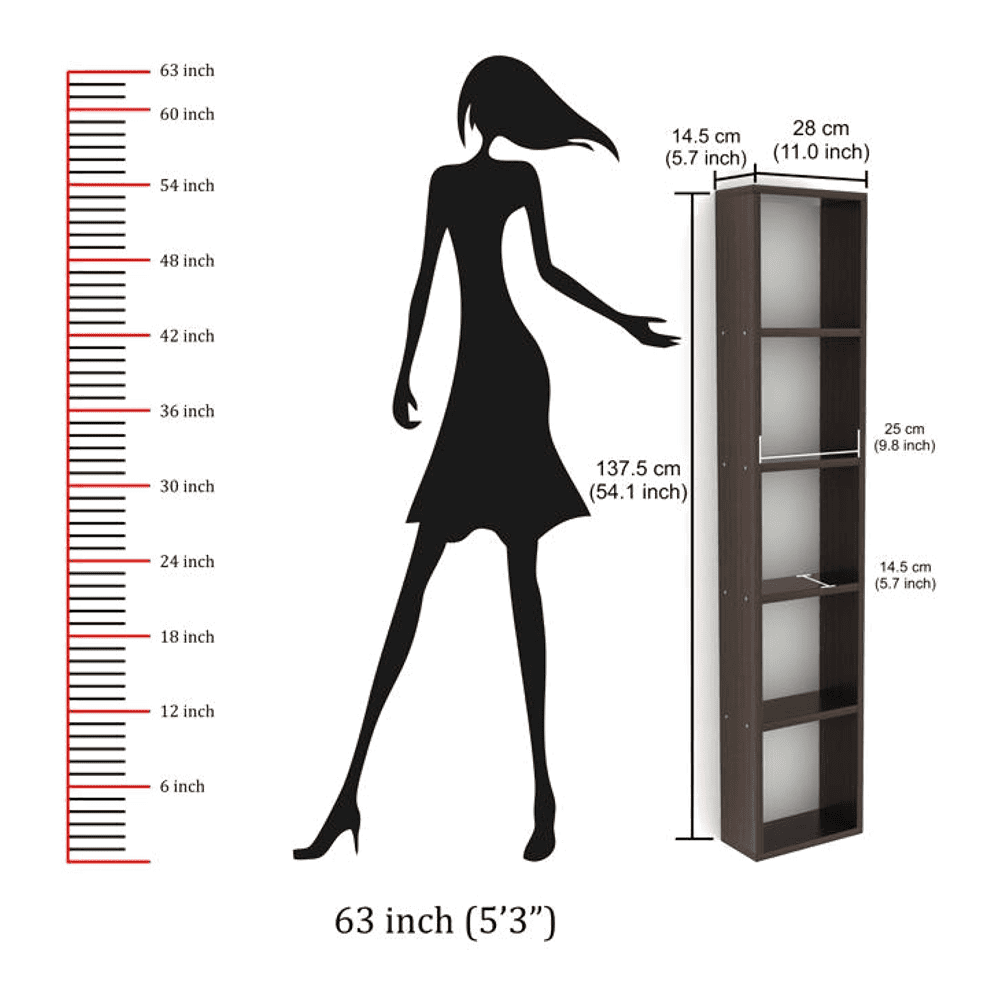 Walten Engineered Wood Bookshelf in Wenge Finish