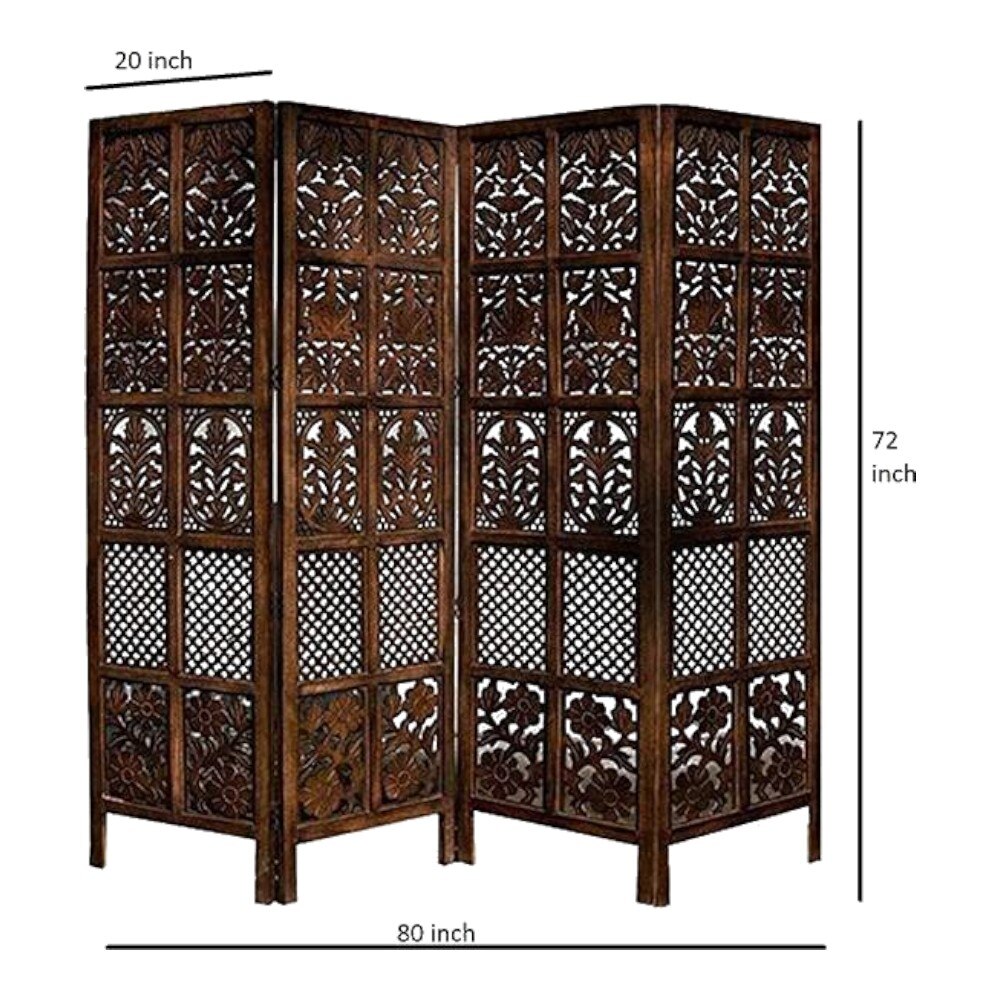 Shilpi Handcarved Wooden Room Divider Panels -NSHC001