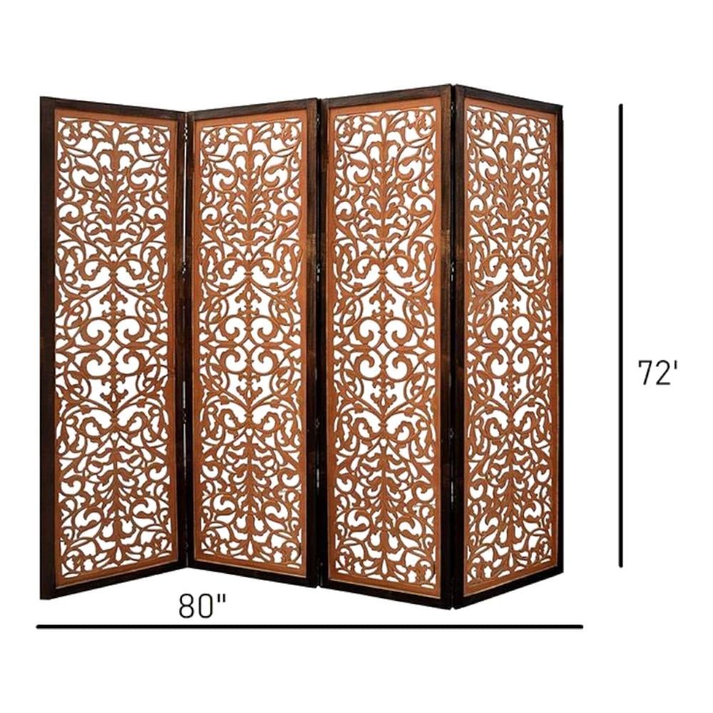 Shilpi Handcarved Wooden Room Divider Panels -NSHC016