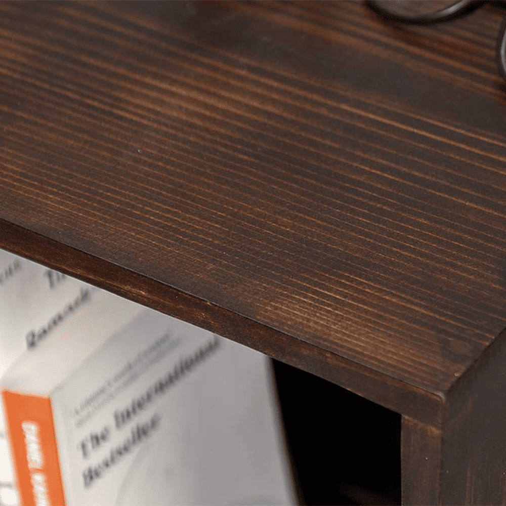 Walnut Tint Two Storey Bedside and Living Room Storage