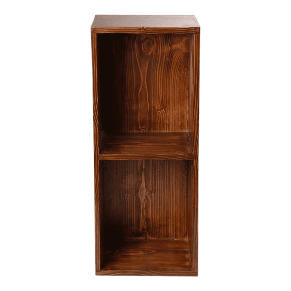 Teak Tint Two Storey Bedside and Living Room Storage