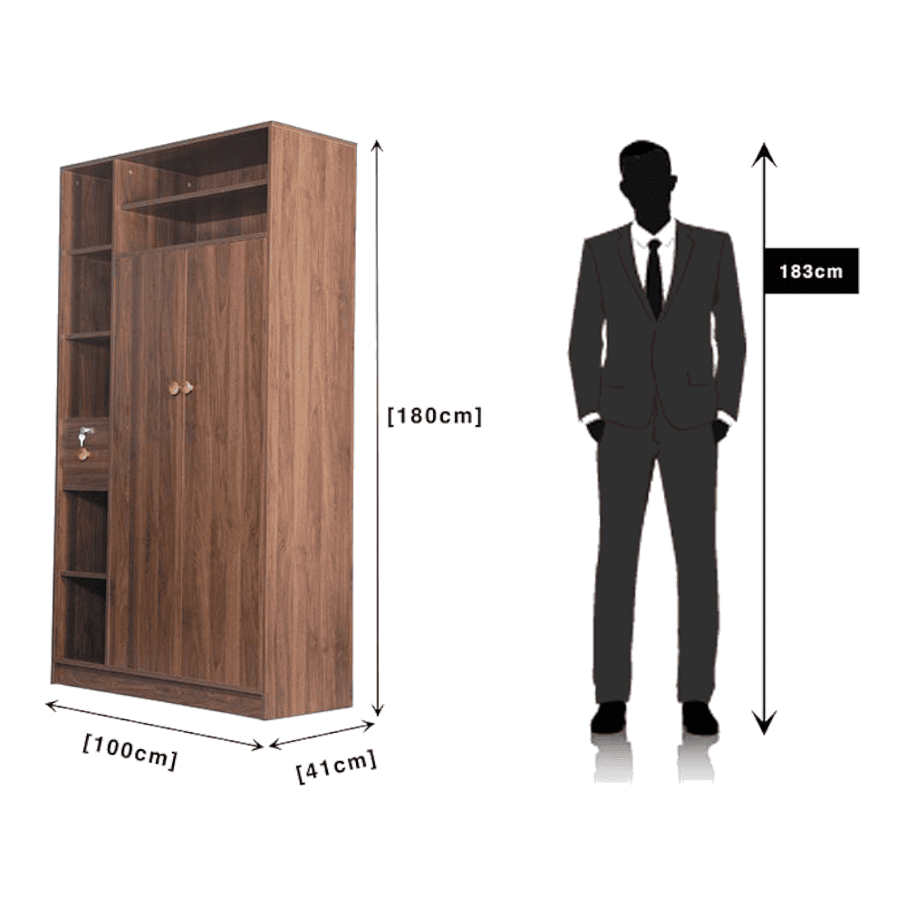 Tacy Engineered Wood 2 door Wardrobe in Matte Finish