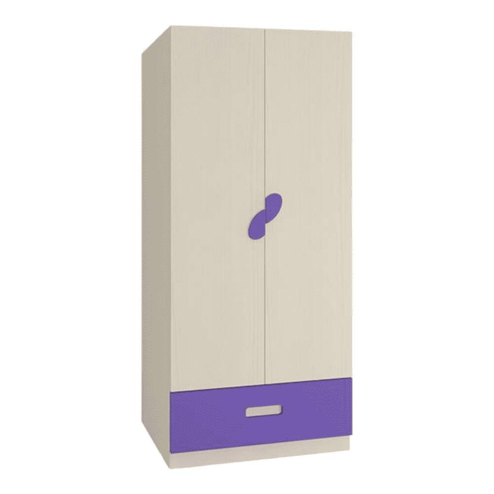 Emelia Engineered Wood Wardrobe in Purple Colour