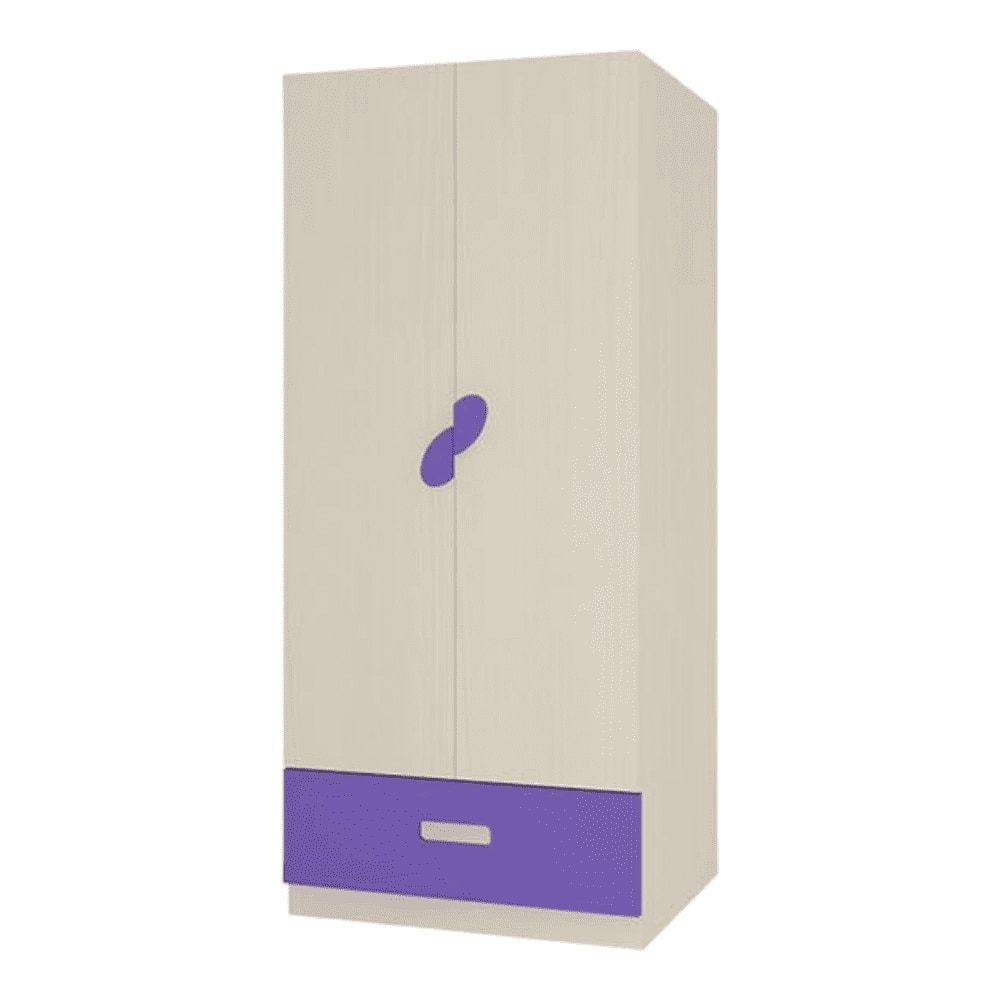 Emelia Engineered Wood Wardrobe in Purple Colour