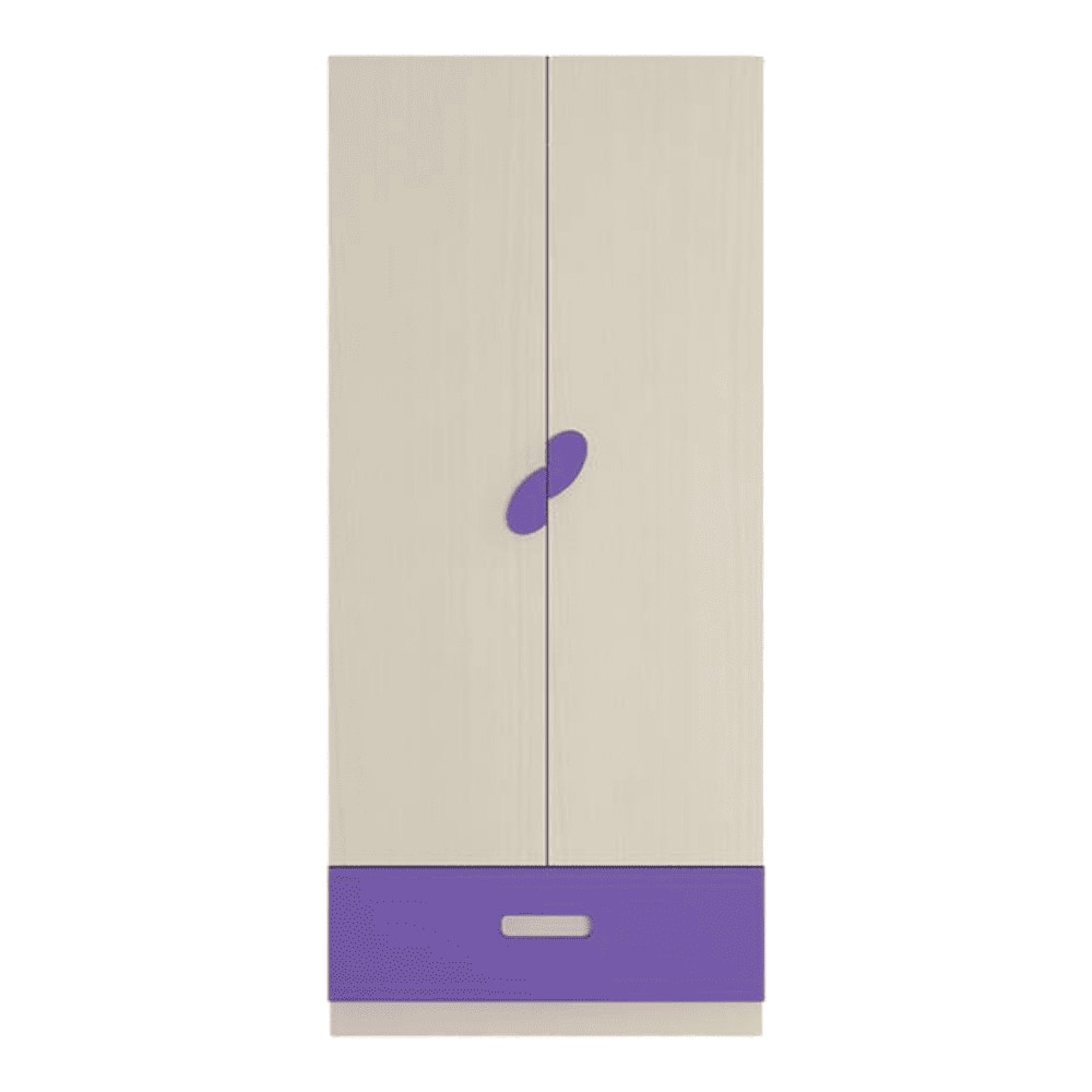 Emelia Engineered Wood Wardrobe in Purple Colour
